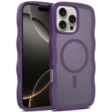 For iPhone 16 Pro Skin Feel Wave Texture MagSafe Phone Case(Purple)