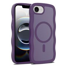 For iPhone 16e Skin Feel Wave Texture MagSafe Phone Case(Purple)
