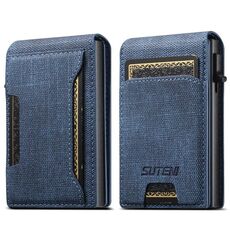 Il bottone con motivo denim Suteni fuoriesce automaticamente dalla scatola della carta (blu)