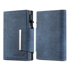 Il bottone con fibbia in denim Suteni fuoriesce automaticamente dalla scatola della carta (blu)