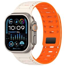 Cinturino magnetico in silicone Mountain Armor per Apple Watch 46 mm / 49 mm / 45 mm / 44 mm (arancione stellare)