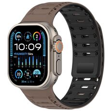 Cinturino magnetico in silicone Mountain Armor per Apple Watch 42 mm / 41 mm / 40 mm / 38 mm (nero cioccolato)