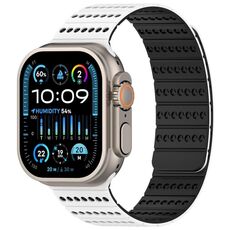 Cinturino magnetico a nido d'ape per Apple Watch 42 mm / 41 mm / 40 mm / 38 mm (bianco nero)