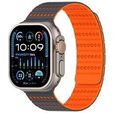 Cinturino magnetico a nido d'ape per Apple Watch 42 mm / 41 mm / 40 mm / 38 mm (grigio arancione)