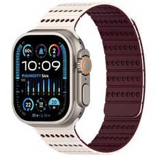 Cinturino magnetico a nido d'ape per Apple Watch 42 mm / 41 mm / 40 mm / 38 mm (Starlight Burgundy)