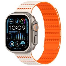 Cinturino magnetico a nido d'ape per Apple Watch 46 mm / 49 mm / 45 mm / 44 mm (arancione chiaro)