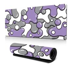 Tappetino per mouse con sfumatura di colori fluidi astratti, in gomma antiscivolo, per ufficio e giochi, 400x900x3 mm (n. 3)