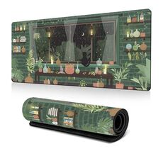 Tappetino per mouse a forma di rana, verde, con base in gomma antiscivolo, per computer portatile, 400x900x2 mm (modello 2)