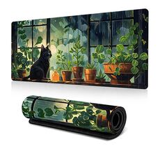Tappetino per mouse a forma di rana, verde, con base in gomma antiscivolo, per computer portatile, 400x900x3 mm (modello 4)