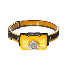 E-SMARTER W6100A Mini lampada frontale a LED con sensore d'onda COB, lampada frontale luminosa per pesca e avventure all'aperto (gialla)
