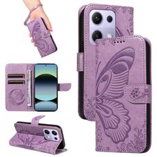 For Redmi Note 14S 4G / Note 13 Pro 4G Swallowtail Butterfly Embossed Leather Phone Case(Purple)