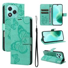 For Honor 400 Lite 3D Butterfly Embossed Pattern Flip Leather Phone Case(Green)