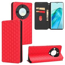 For Honor X9a / X40 / Magi5 Lite Cubic Grid Texture Flip Leather Phone Case(Red)