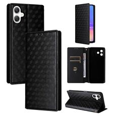 For Samsung Galaxy A06 4G / 5G Cubic Grid Texture Flip Leather Phone Case(Black)