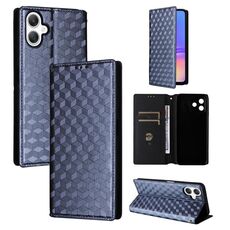For Samsung Galaxy A06 4G / 5G Cubic Grid Texture Flip Leather Phone Case(Blue)