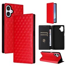 For Samsung Galaxy A25 5G Japan Version / A25e Cubic Grid Texture Flip Leather Phone Case(Red)