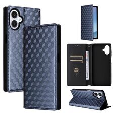 For Samsung Galaxy A25 5G Japan Version / A25e Cubic Grid Texture Flip Leather Phone Case(Blue)