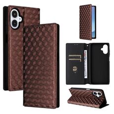 For Samsung Galaxy A25 5G Japan Version / A25e Cubic Grid Texture Flip Leather Phone Case(Brown)