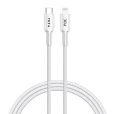 Cavo dati intrecciato TOTU CB-20-PD da 30 W USB-C/Tipo-C a 8 pin Crystals, lunghezza: 1,2 m (bianco)