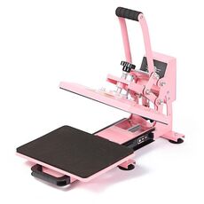 Macchina per timbratura manuale, per trasferimento termico su magliette e vestiti, dimensioni: 23x30 cm, spina UE (rosa)