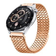 Cinturino per orologio in acciaio inossidabile con fibbia magnetica a nove grani da 22 mm (oro rosa)