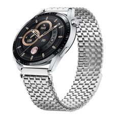 Cinturino per orologio in acciaio inossidabile con fibbia magnetica a nove grani da 22 mm (argento)