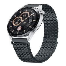 Cinturino per orologio in acciaio inossidabile con fibbia magnetica a nove grani da 22 mm (grigio titanio)