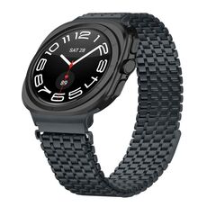 Cinturino in acciaio inossidabile con fibbia magnetica a nove perle per Samsung Galaxy Watch Ultra 47 mm (grigio titanio)