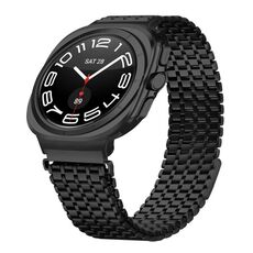 Cinturino in acciaio inossidabile con fibbia magnetica a nove perle per Samsung Galaxy Watch Ultra 47 mm (nero)