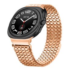 Cinturino in acciaio inossidabile con fibbia magnetica a nove perle per Samsung Galaxy Watch Ultra 47 mm (oro rosa)