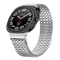 Cinturino in acciaio inossidabile con fibbia magnetica a nove perle per Samsung Galaxy Watch Ultra 47 mm (argento)