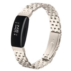 Cinturino in acciaio con fibbia a fionda a cinque perle per Fitbit Inspire 1 / Inspire 2 (Starlight)