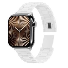 Cinturino per Apple Watch 42mm / 41mm / 40mm / 38mm Candy con fibbia magnetica a tre perle per PC (bianco)