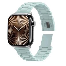 For Apple Watch 46mm / 49mm / 45mm / 44mm Candy Three-bead Magnetic Buckle PC Watch Band(Light Green)