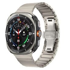 Cinturino in acciaio inossidabile con fibbia a farfalla a un perno per Samsung Galaxy Watch Ultra 47 mm (titanio)