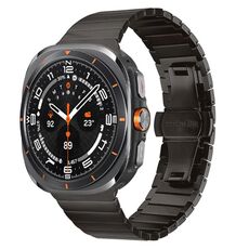 Cinturino in acciaio inossidabile con fibbia a farfalla per Samsung Galaxy Watch Ultra 47 mm (grigio)