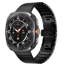 Cinturino in acciaio inossidabile con fibbia a farfalla per Samsung Galaxy Watch Ultra 47 mm (nero)