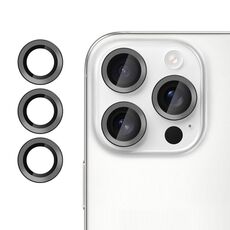 Pellicola in vetro temperato ultrasottile per obiettivo della fotocamera individuale Klebol No Flicker per iPhone 13 Pro (nero)