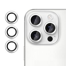 Pellicola in vetro temperato ultrasottile per obiettivo della fotocamera individuale, anti-sfarfallio, per iPhone 13 Pro Klebol (argento)