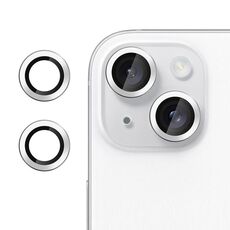 Pellicola in vetro temperato ultrasottile per obiettivo della fotocamera individuale Klebol No Flicker per iPhone 13 (argento)