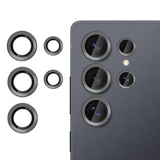 Per Samsung Galaxy S25 Ultra 5G Klebol Pellicola in vetro temperato ultrasottile anti-sfarfallio per obiettivo della fotocamera individuale (nero)