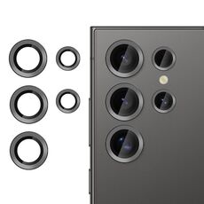 Per Samsung Galaxy S24 Ultra 5G Klebol Pellicola in vetro temperato ultrasottile anti-sfarfallio per obiettivo della fotocamera individuale (nero)