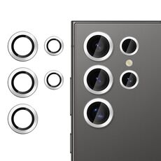 Per Samsung Galaxy S24 Ultra 5G Klebol Pellicola in vetro temperato ultrasottile anti-sfarfallio per obiettivo della fotocamera individuale (argento)