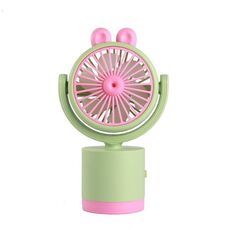 Cartoon Rabbit Desktop Fan USB Charging Handheld Fan Up And Down Adjustable Wind Direction(Green)