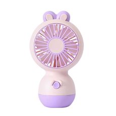 Cute Cartoon Rabbit Desktop Fan Children Summer Cool Gifts Handheld Rechargeable Fan(Pink)