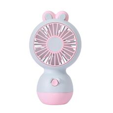Cute Cartoon Rabbit Desktop Fan Children Summer Cool Gifts Handheld Rechargeable Fan(Light Blue)