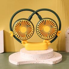 Ventilatore da collo pieghevole da esterno, portatile, ricaricabile tramite USB, regalo estivo, colore: verde cervo