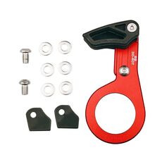 Bicycle Front Derailleur Single-Plate Positive Negative Tooth Chain Guide, Color: BB Center Shaft Model Red