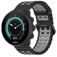 Cinturino per orologio in silicone con fibbia a doppio ardiglione Ocean da 22 mm (nero grigio)