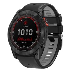 Cinturino in silicone a sgancio rapido con fibbia a vite bicolore per Garmin da 22 mm (nero grigio)